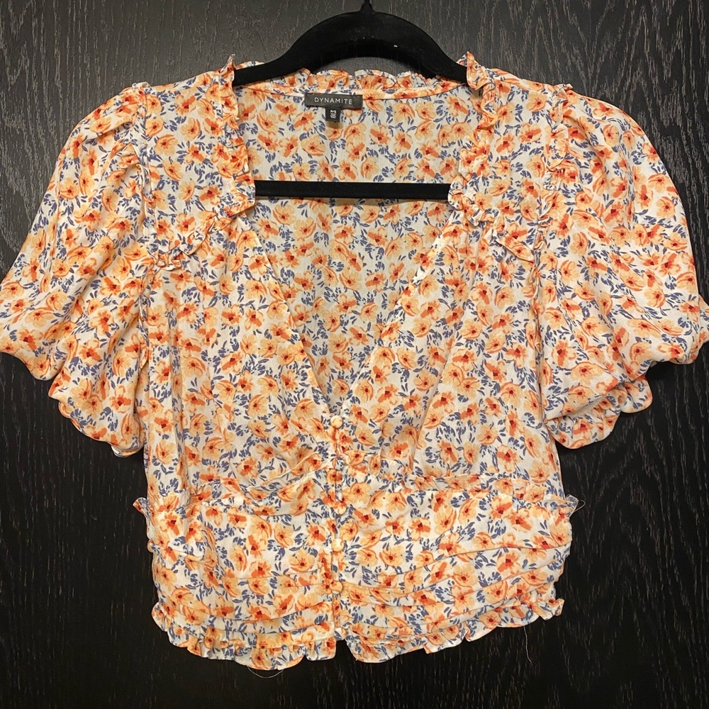 V-neck floral shirt from Dynamite